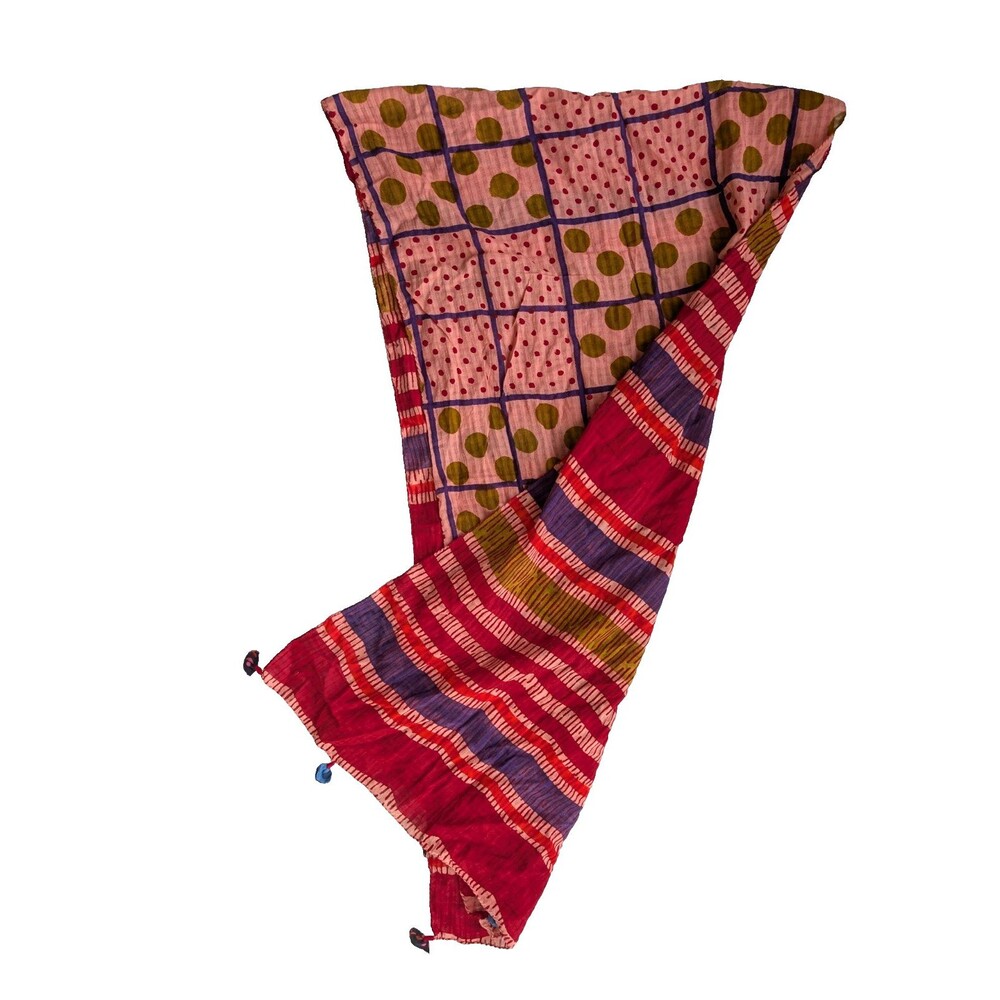 Dignity Not Charity Handmade India Cotton Reversible Scarf Wrap Shawl Tassel